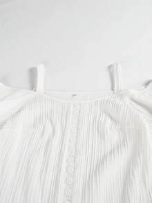 Women's Sexy Off Shoulder Lace Patchwork Solid Color Blouse