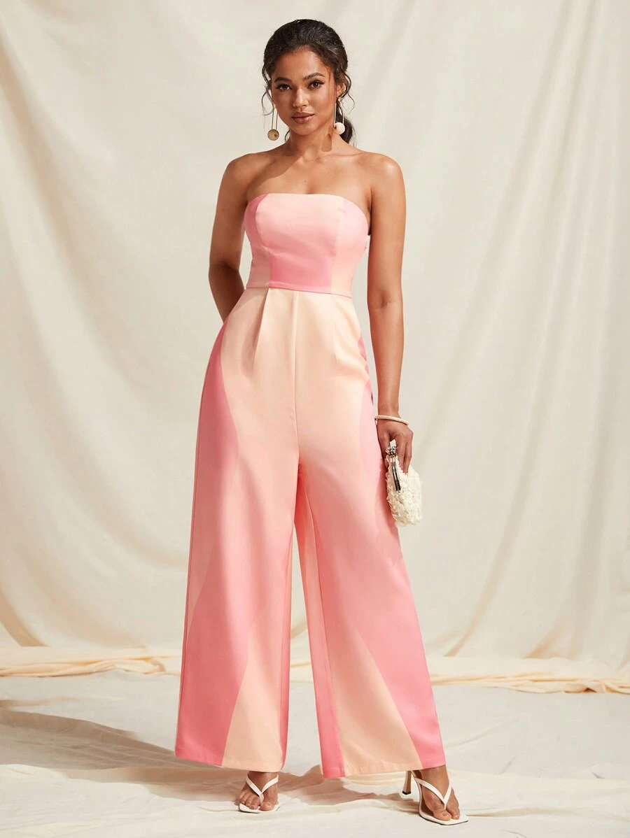 Ishaarah Designer Morganite tryckt jumpsuit, för sommar, semester, festival - Rosa - Visa 1