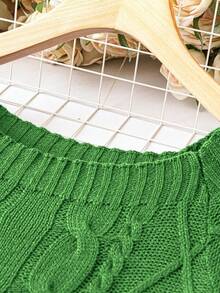 Calvaya Của phụ nữ Kích thước lớn Xoắn Dan Tay Raglan Áo len - màu xanh lá - Xem 3