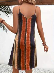 Women's Strappy Summer Dress,Simple Sleeveless All-Over Sundress, Beach V-Neck Dress For Summer Clothes,Casual Summer Outfits For Women,Slip Dress Vacation Outfits Women