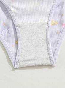 大碼女士蕾絲拼接三角褲 - 彩色 - 查看 5