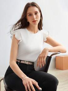 MOTF PREMIUM ÁO PHÔNG CÓ GÂN TAY LỖ ĐAN DÂY CHO NỮ, NGÀY VALENTINE - trắng - Xem 11
