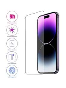 ROMWE 3pcs/Set Full Coverage Hd Tempered Glass Screen Protector Compatible With IPhone 11/12/13/14 Pro/15 Pro Max, Transparent Mobile Phone Protective Film - Multicolor - View 5