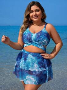 Swim Lushoire Summer Beach - Ensemble de Bikini Tie-Dye Grande Taille - Multicolore - Voir 6