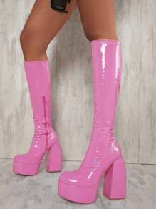 SHUZIA Botas Rosadas De Moda Para Mujeres Hasta La Rodilla - Rosa - Ver 5