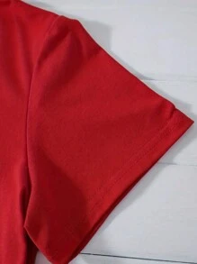 INAWLY 情人節愛心印花t恤 - 紅色 - 查看 3