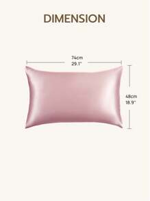 1個[100％真絲]19 Momme豪華光榮信封絲&萊賽爾枕套,不含填充物,超柔軟＆吸濕,防過敏,有益於頭髮和面部皮膚,粉色 - 粉色 - 查看 3