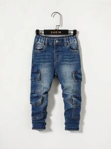 SHEIN Young Boy Casual Mid-Rise Washed Jeans