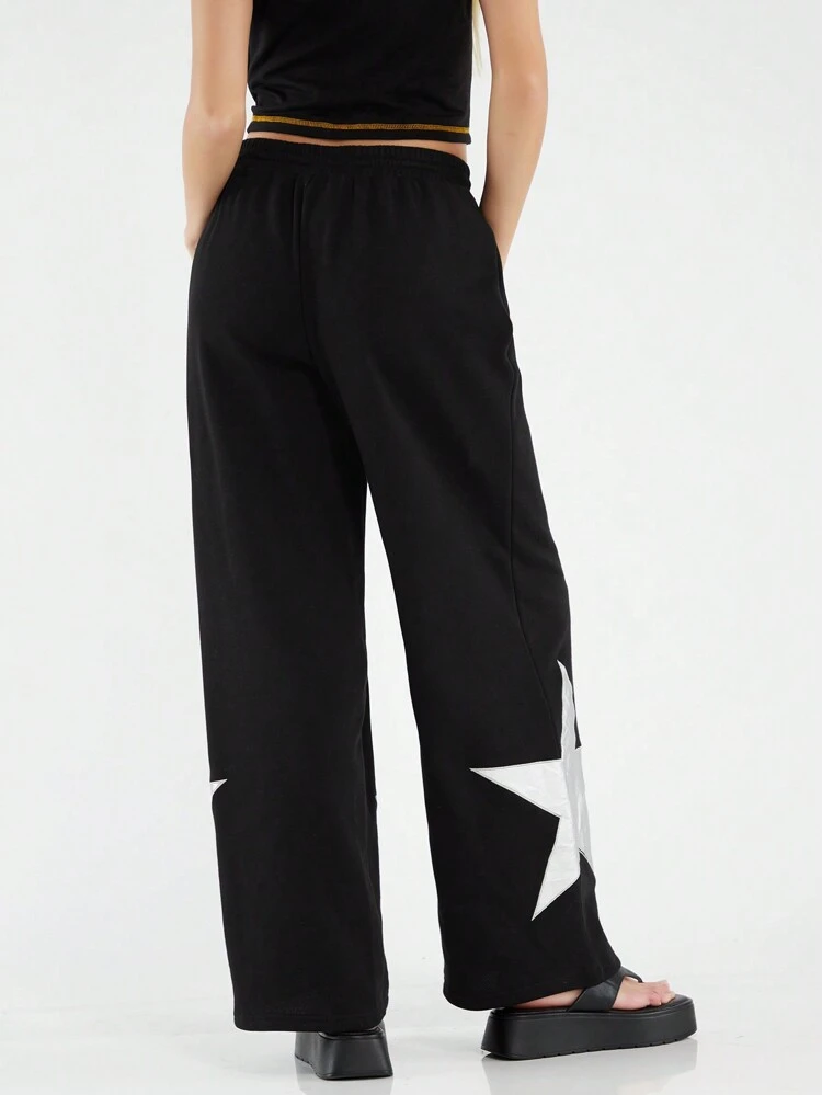 Women's Star Pattern Straight Leg Sweatpants