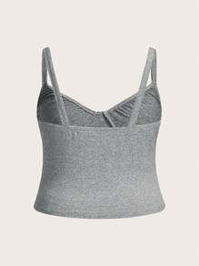 SHEIN EZwear Top Camisola Con Lazo Fruncido Para Mujer Talla Grande