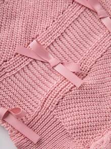 Flirla Camiseta Sin Mangas De Punto Rosa Con Tirantes Decorados Con Lazo