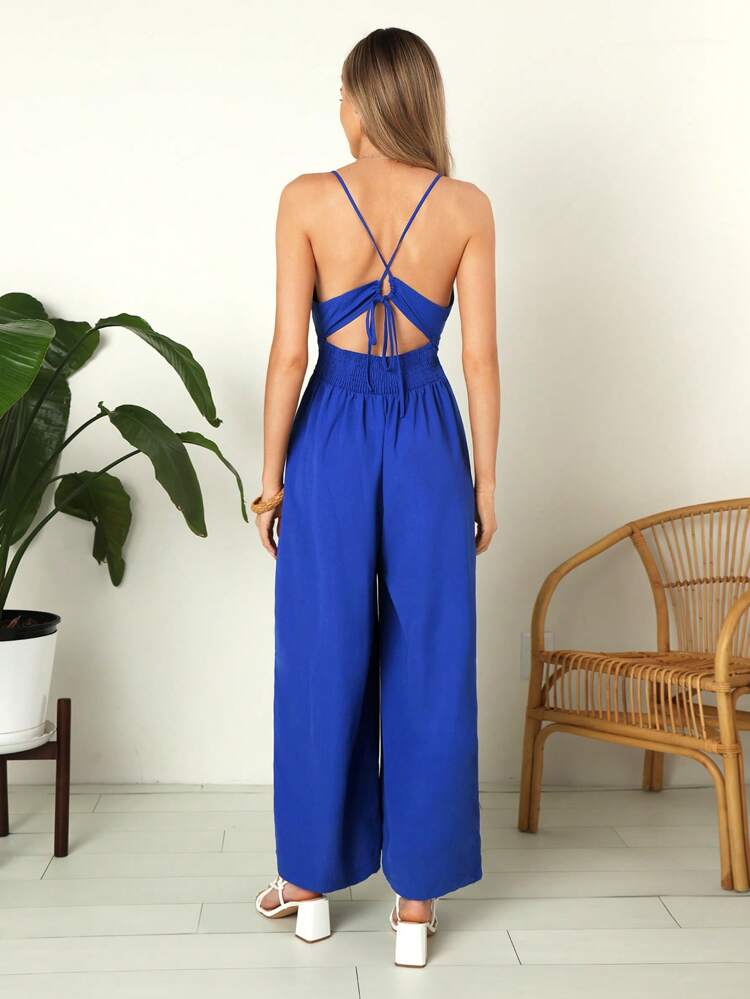 Women's Sexy Backless Halter Strap Romper For Summer Beach Vacation