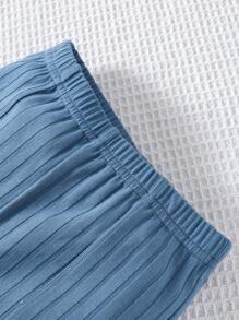 SHEIN 年轻女孩针织字母贴片打底裤两件套休闲装