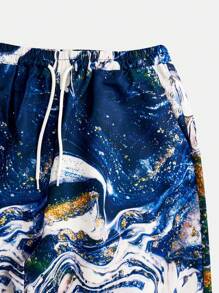 男士青少年時尚街頭風格 3d 印花長褲 - 彩色 - 查看 3