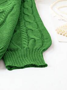 Calvaya Của phụ nữ Kích thước lớn Xoắn Dan Tay Raglan Áo len - màu xanh lá - Xem 4