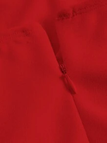 SHEIN MOD Ladies' Red Solid Color Sleeveless Dress - Red - View 4