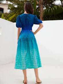 GENKIRA Vestido De Manga Corta Ombre - Multicolor - Ver 2