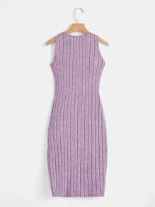 SHEIN EZwear 女士緊身無袖連衣裙 - 紫丁香色 - 查看 2