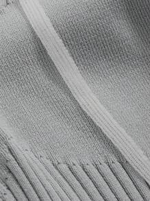 DAZY Áo len dài tay chắp vá ôm sát dành cho nữ, Quần áo mùa thu - Màu xanh nhạt - Xem 8