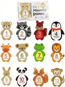 Baby Girl Newborn Unisex 12pcs Cartoon Graphic Stickers Photography Prop - Multicolor - View 5