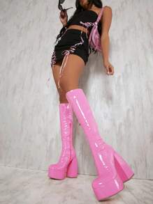 SHUZIA Botas Rosadas De Moda Para Mujeres Hasta La Rodilla - Rosa - Ver 2