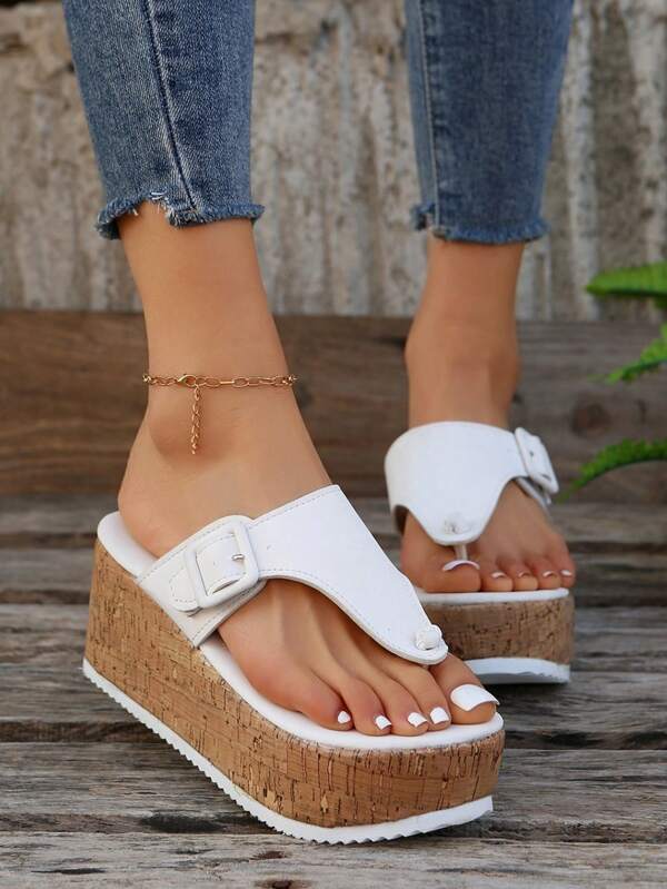 2024 Summer European And American Trade Plus Size Sandals, Slope Heels, Flip Flops, Beach, Women's Slipper
