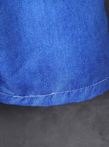 SHEIN Tween Boy's Digital Print Overalls In Denim Effect - Blue - View 5