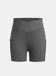 SHEIN Girlism Tween Girls' Knit Solid Color Fitted Casual Shorts 2pcs/Set - Multicolor - View 7