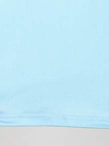 SHEIN Young Boys' Face Print Short Sleeve T-Shirt And Shorts Set - Blue - View 7