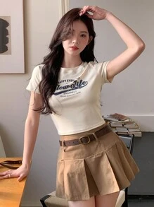 DAZY 女式夏季标语印花短袖T恤，图案T恤