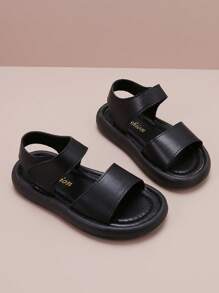Kinder Lässig einfache schwarze Flach-Sandalen mit Riemen