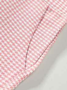 Manfinity Mode Nam Kích thước lớn Checkered Ve áo có khía Bộ đồ Áo khoác Và Quần Bộ - Hồng - Xem 7