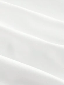 SHEIN MOD Plus Size White Lace Decorated Puff Short Sleeve Blouse