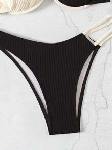 SHEIN Swim Summer Beach Women's Color Blocked Swimwear Set