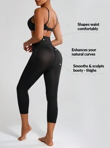 SHAPORA Women'S Solid Color Shapewear Bottom - Black - View 2