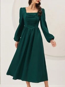 Mulvari 女裝連衣裙 - 墨綠色 - 查看 1