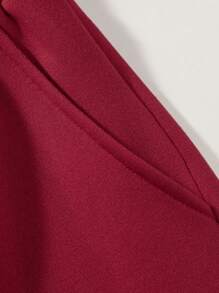 Manfinity Roghcode Pantalones de chándal holgados de unicolor con cordón para hombre, sueltos y largos de color rojo oscuro para salir de forma casual