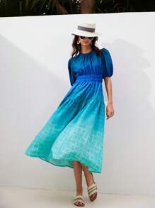 GENKIRA Vestido De Manga Corta Ombre - Multicolor - Ver 8