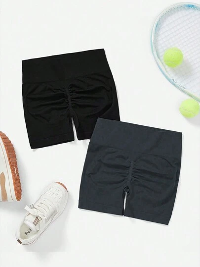 Easithlete Seamless High Stretch Sports Shorts, Dam Tennis Outfit Dam Sweat Short, Gym Short, Biker Short