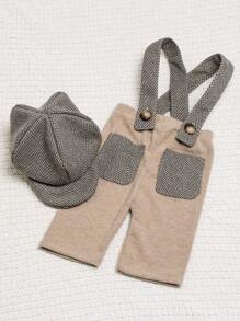 SHEIN 男嬰鋸齒形印花連身褲&帽拍攝套裝 - 彩色 - 查看 7