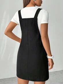 Flirla Ladies' Corduroy Overall Dress