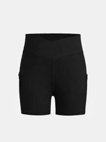 SHEIN Girlism Tween Girls' Knit Solid Color Fitted Casual Shorts 2pcs/Set - Multicolor - View 9