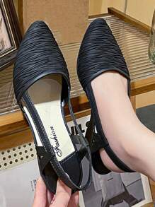 Giày đế xuồng mềm mại thời trang, giày công sở bền chắc, giày cao gót đế platform thoải mái dành cho nữ. - màu đen - Xem 2