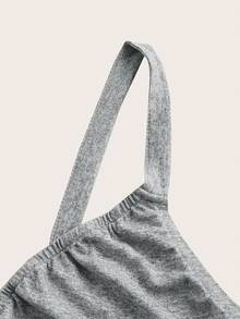 SHEIN EZwear Top Camisola Con Lazo Fruncido Para Mujer Talla Grande