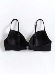 Swim Basics Solid Color Swimwear Top With Cross Wrap Detailing Carnival, Summer Beach - Black - View 7