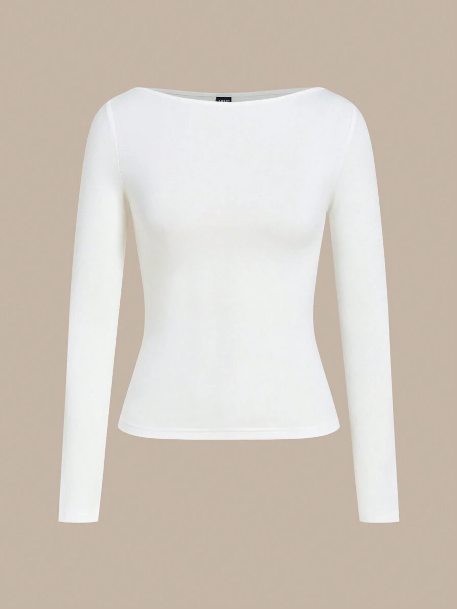 Tseoso Women's Slim Fit Long Sleeve T-Shirt - White - View 1