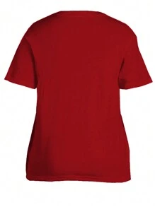 Maweii Camiseta de talla grande con estampado de ECG y luna para ropa de Año Nuevo, camisetas gráficas para mujeres