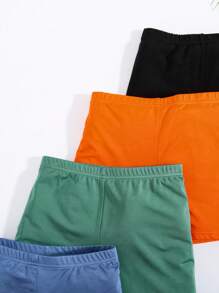 SHEIN Teen Boys' Casual Multi-Color Shorts 4pcs/Set, Beach Swimming Trunks, Swimwear