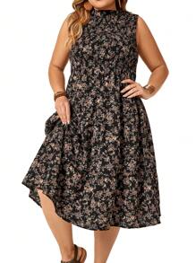 SHEIN Clasi Váy in hoa không tay cỡ lớn - Nhiều màu - Xem 4