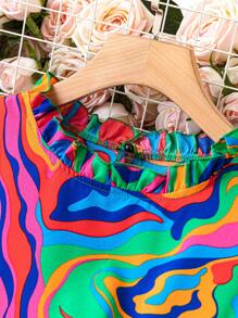 Ärmelloses Kleid Mit Marmor-druck In Übergröße